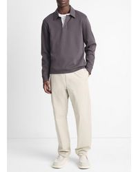 Vince - Brushed Pima Cotton Long-Sleeve Polo Shirt - Lyst