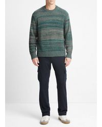 Vince - Marled Cashmere-wool Crew Neck Sweater, Green, Size M - Lyst