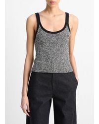 Vince - Textured Micro-Stripe Italian Cotton-Blend Sweater Tank - Lyst