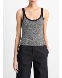 Vince - Textured Micro-Stripe Italian Cotton-Blend Sweater Tank - Lyst