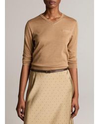 Vince - Cashmere-Silk Pocket V-Neck Sweater - Lyst