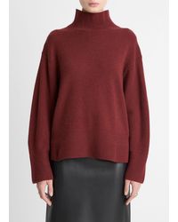 Vince - Wool-Cashmere Side-Slit Turtleneck Sweater - Lyst