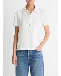Vince - Crepe Polo Shirt - Lyst