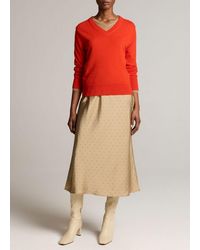 Vince - Grid Dot Matte Satin Slip Skirt - Lyst