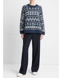 Vince - Nordic Fair Isle Crew Neck Sweater, Multicolor, Size Xs - Lyst