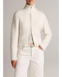 Vince - Brushed Wool & Alpaca-Blend Zip Sweater Jacket - Lyst