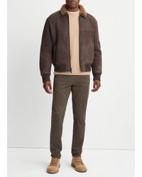 Vince - Shearling Bomber Jacket, Brown, Size L - Lyst