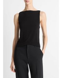 Vince - Matte Jersey Boat-Neck Tank - Lyst