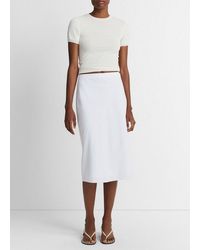 Vince - Easy Linen-blend Slip Skirt, Optic White, Size 6 - Lyst