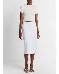 Vince - Easy Linen-blend Slip Skirt, Optic White, Size 6 - Lyst