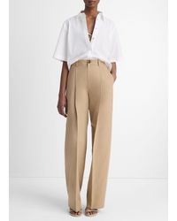 Vince - Cotton Short-Sleeve Cropped Shirt - Lyst