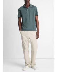 Vince - Garment Dye Cotton Polo Shirt, Washed Petrol - Lyst
