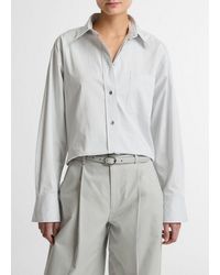 Vince - Cotton Cropped Button-Front Shirt - Lyst
