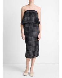 Vince - Trellis Plaid Cotton-Blend Pencil Skirt - Lyst