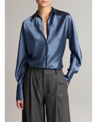 Vince - Silk Bias Long-Sleeve Blouse - Lyst