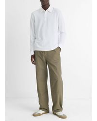 Vince - Pima Cotton Piqué Long-Sleeve Polo Shirt - Lyst