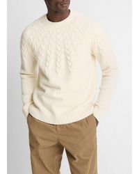 Vince - Airspun Merino Wool Cable-Yoke Sweater - Lyst