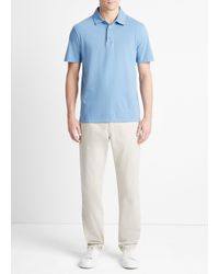 Vince - Garment Dye Short-sleeve Polo Shirt, Washed Lake View, Size Xl - Lyst