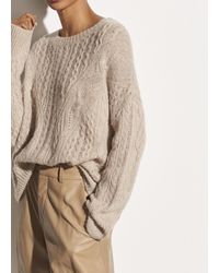 Vince Open Knit Cashmere Cable Crew - Multicolour