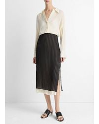 Vince - Crushed Stripe Layered Skirt - Lyst
