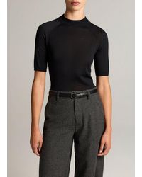 Vince - Cashmere-Silk Mock-Neck Raglan Sweater - Lyst