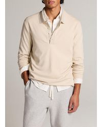 Vince - Pima Cotton-Blend Milano Long-Sleeve Polo Shirt - Lyst