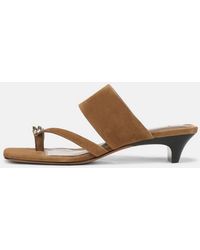 Vince - Stacy Suede Heeled Toe-Ring Sandal - Lyst