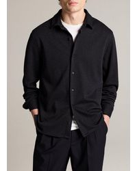 Vince - Herringbone Cotton-Blend Button-Front Shirt - Lyst