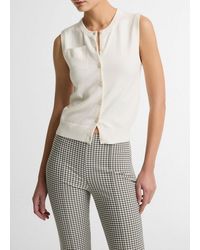 Vince - Cotton & Cashmere-Blend Button-Front Shell - Lyst