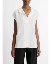 Vince - Voile Cap-Sleeve Blouse - Lyst