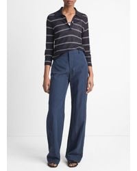 Vince - Striped Italian Cotton Piqué Polo Shirt - Lyst