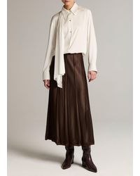 Vince - Raw-Edge Satin Skirt - Lyst