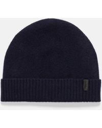Vince - Plush Cashmere Reverse-knit Cuffed Hat, Blue - Lyst