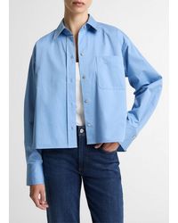 Vince - Cotton Cropped Button-Front Shirt - Lyst