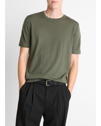 Vince - Short Sleeve Wool & Cashmere Crewneck Sweater - Lyst
