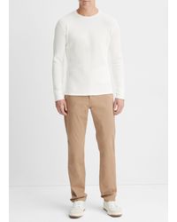 Vince - Thermal Long Sleeve Crew Neck Pullover, Off White, Size Xl - Lyst