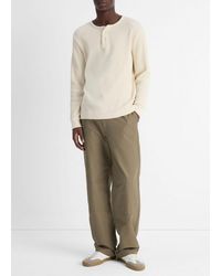 Vince - Chunky Waffle Cotton-Blend Henley - Lyst