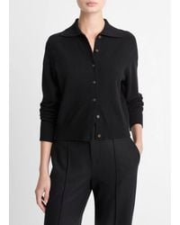 Vince - Wool & Cashmere-Blend Polo Cardigan - Lyst