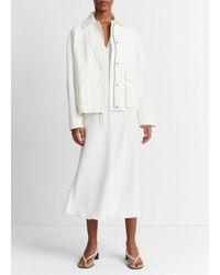 Vince - Cotton Utility Jacket, Off White, Size M - Lyst