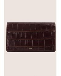 Vince - Athene Croc-Embsed Leather Crsbody Wallet, Re - Lyst