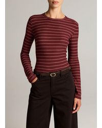 Vince - Striped Cotton Long-Sleeve T-Shirt - Lyst