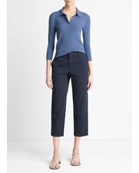 Vince - Mid-rise Washed Cotton Crop Pant - Lyst