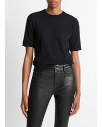 Vince - Wool Shrunken T-Shirt, Coastal B. Lue - Lyst