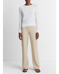 Vince - Linen Raglan-sleeve Pullover, Optic White, Size M - Lyst