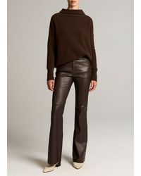 Vince - Stretch-Leather Mid-Rise Flare Pant - Lyst