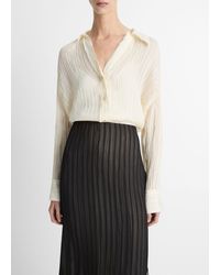 Vince - Crushed Stripe Button-Front Shirt - Lyst