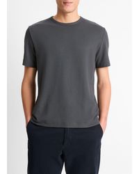 Vince - Pima Cotton Piqué Crew Neck T-shirt, Soft Black, Size M - Lyst