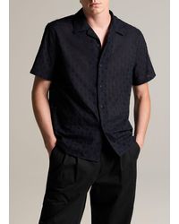 Vince - Cotton Eyelet Short-Sleeve Button-Front Shirt - Lyst
