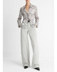Vince - Abstract Onyx Silk Slim-Fit Shirt - Lyst