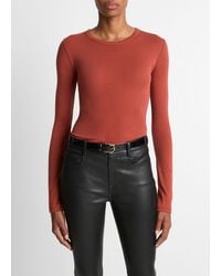 Vince - Essential Pima Cotton-Blend Long-Sleeve T-Shirt - Lyst